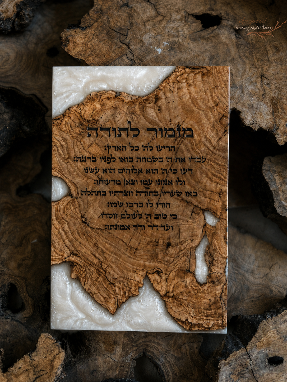 מזמור לתודה בחריטת לייזר